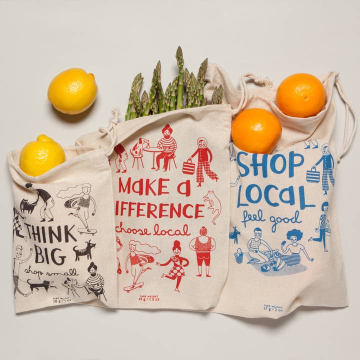 Now Designs by Danica - Wholesale Grocery/Shopping Bag - Shop Local Reusable Produce Bags Set of 3
