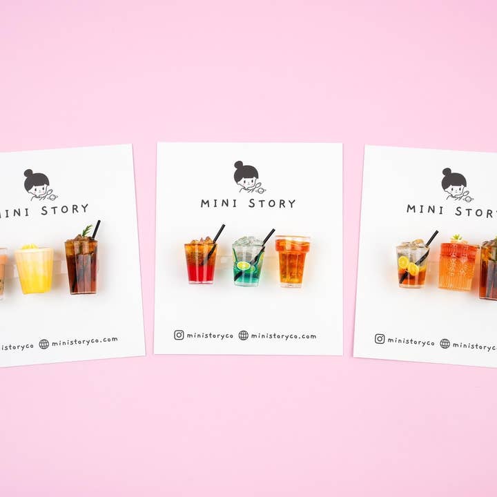 Mini Story Co - Wholesale Magnet - Refreshing Beverage Magnet Set | Iced Coffee, Bubble Tea, Lemon Juice, Soft Drinks, Mocktail Kitchen Decor7