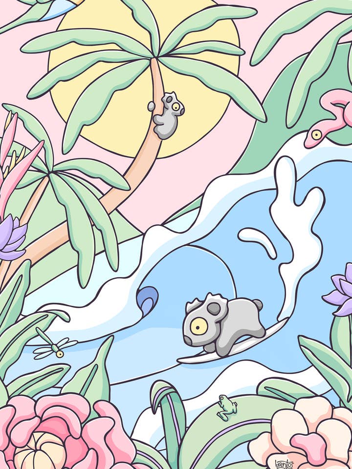 Impresión artística de cargador tropical para venta al por mayor de Brentos