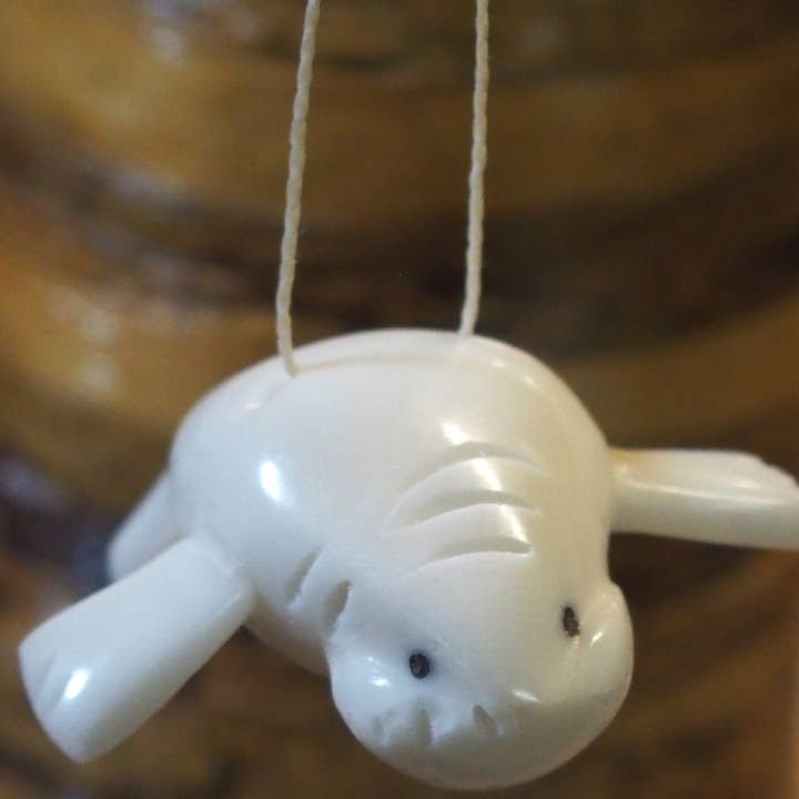 Pampeana - Wholesale Ornament - Hugging Manatee Tagua Ornament0