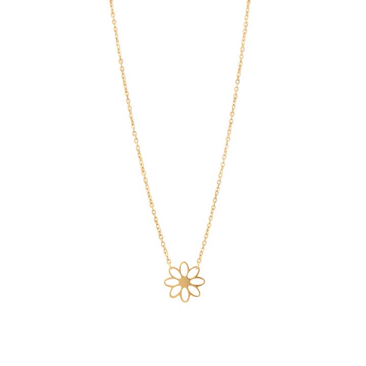 Bloom Flower Necklace in Gold for wholesale by Carolyn Hearn Designs