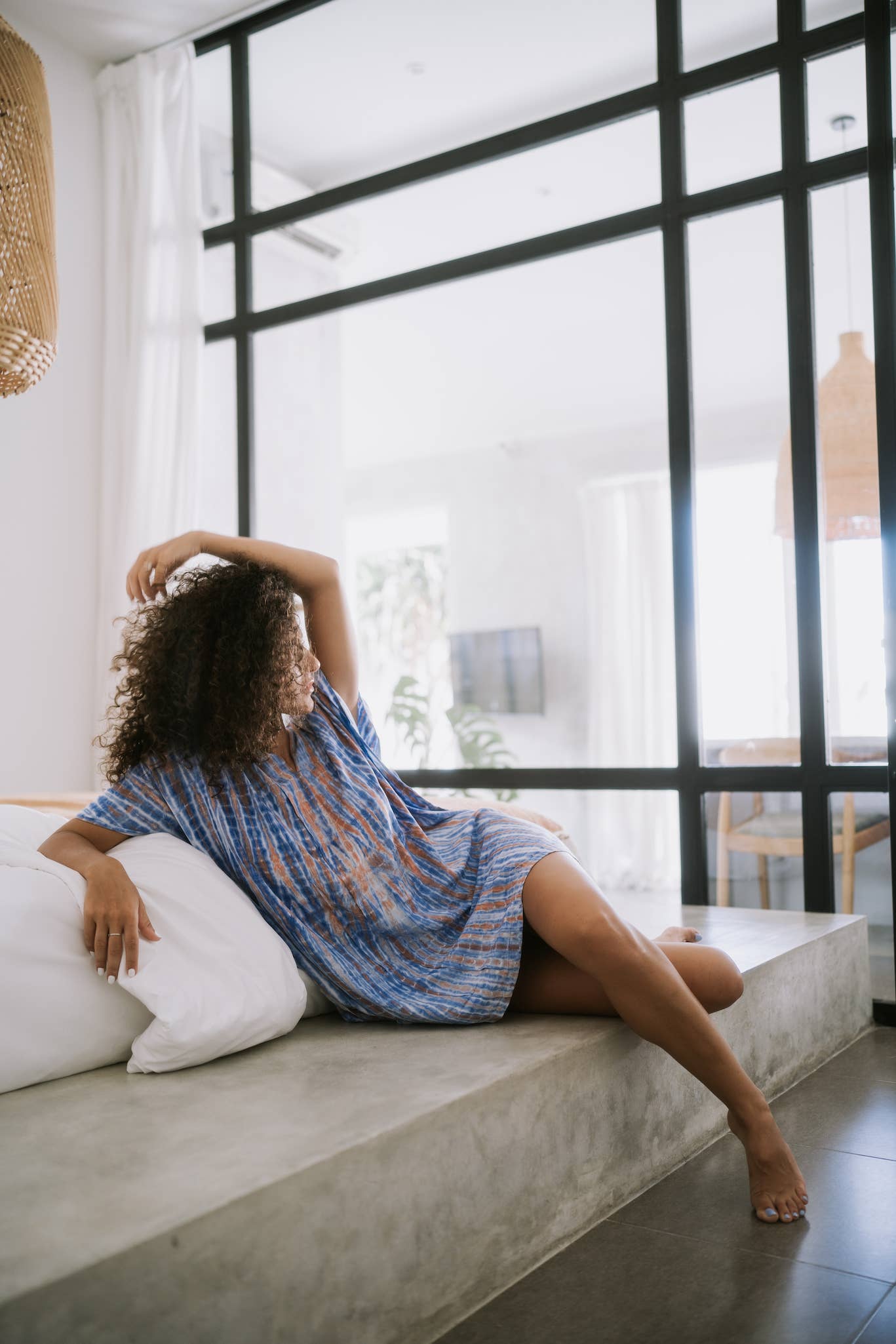 Mahisi - Wholesale Swim Cover Up - Women's - Tunic Cover-Up Blue White Red1