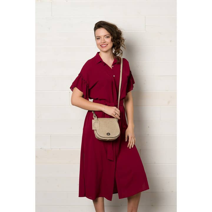 Melina C – Großhandel Umhängetasche - Damen – Montebello Ledertasche aus echtem italienischem Leder, Umhängetasche mit C-Logo5