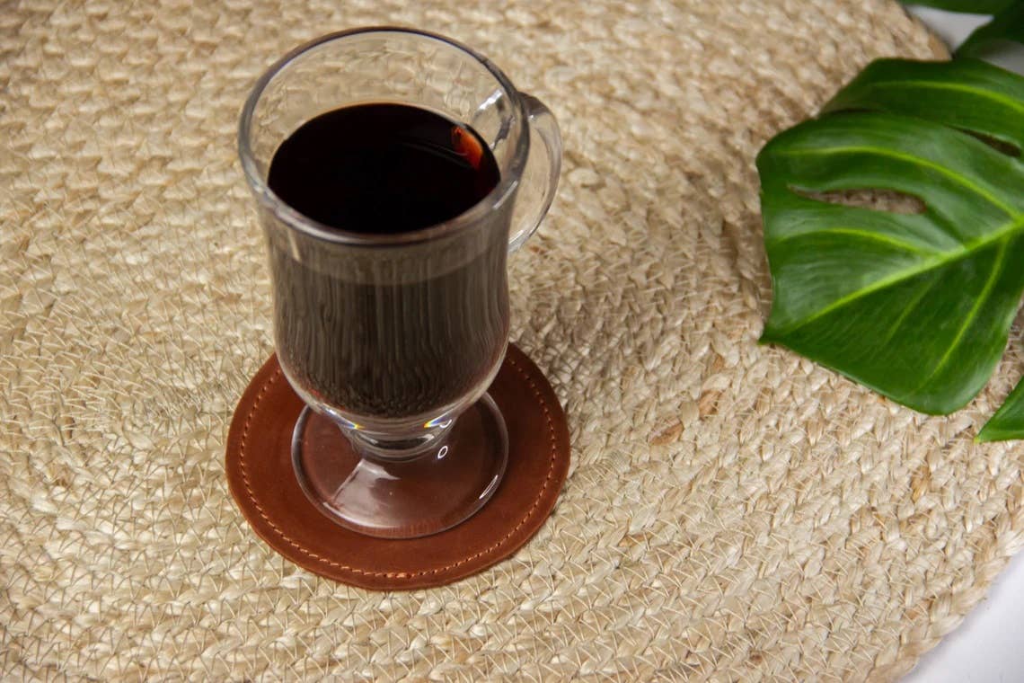 Pikore - Wholesale Onderzetters - Set ronde leren onderzetters8