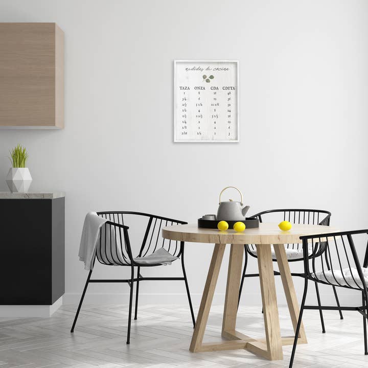 Stupell Industries - Wholesale Wall Decor - Kids & Baby - Tabla de Medidas de Cocina Framed Giclee Art32