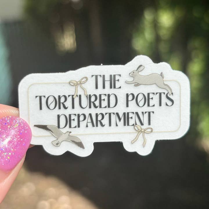 The Tortured Poets Department Clear Sticker for wholesale by Awfullynerdy.co