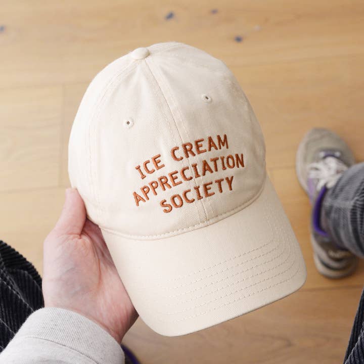 Alphabet Bags - Wholesale Baseball Cap - Unisex - Ice Cream Appreciation Society - Cotton Baseball Cap - Pecan5