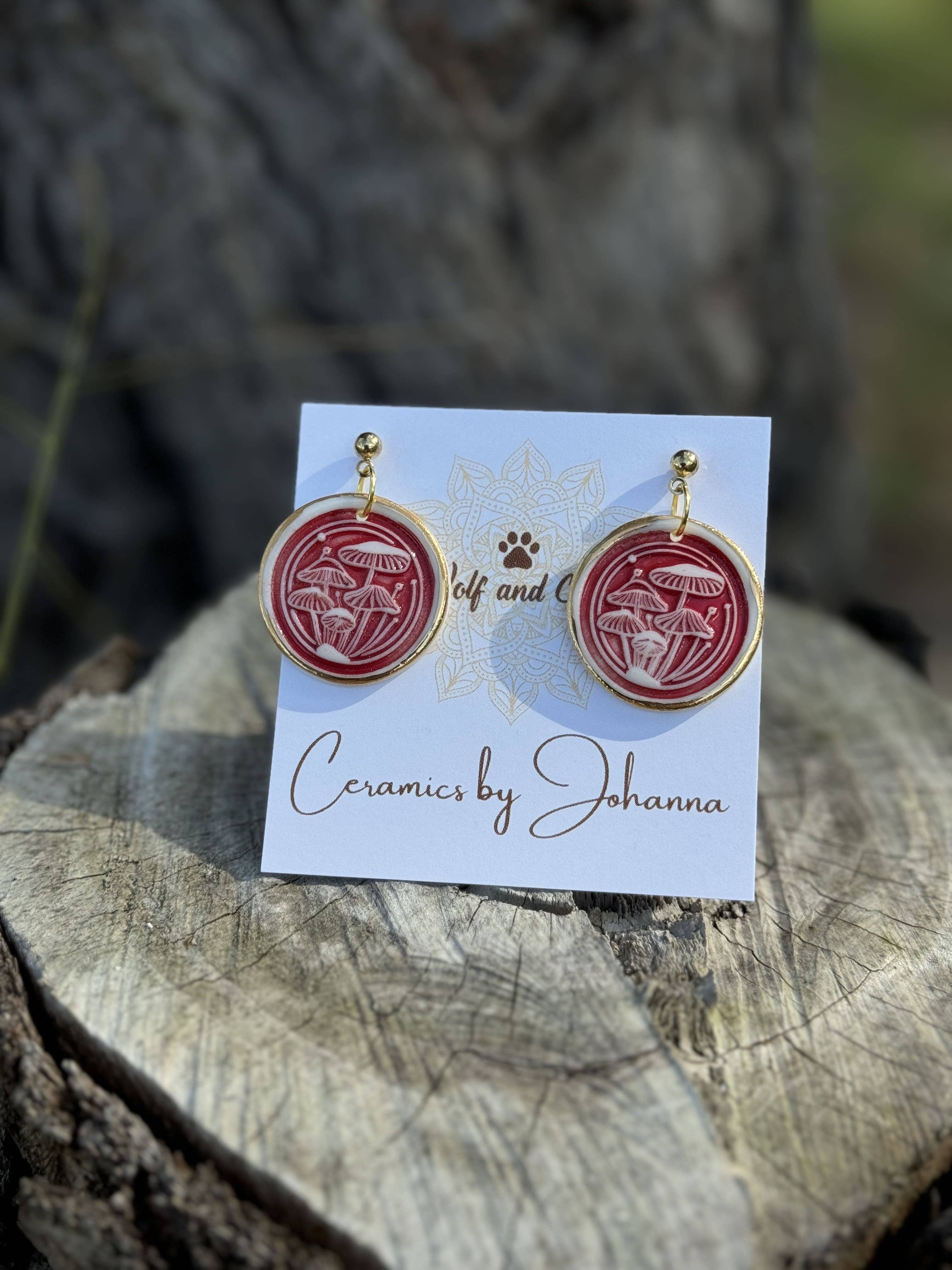 Wolf and Clay Pty Ltd - Wholesale Dangle Earrings - Mushroom Earrings0