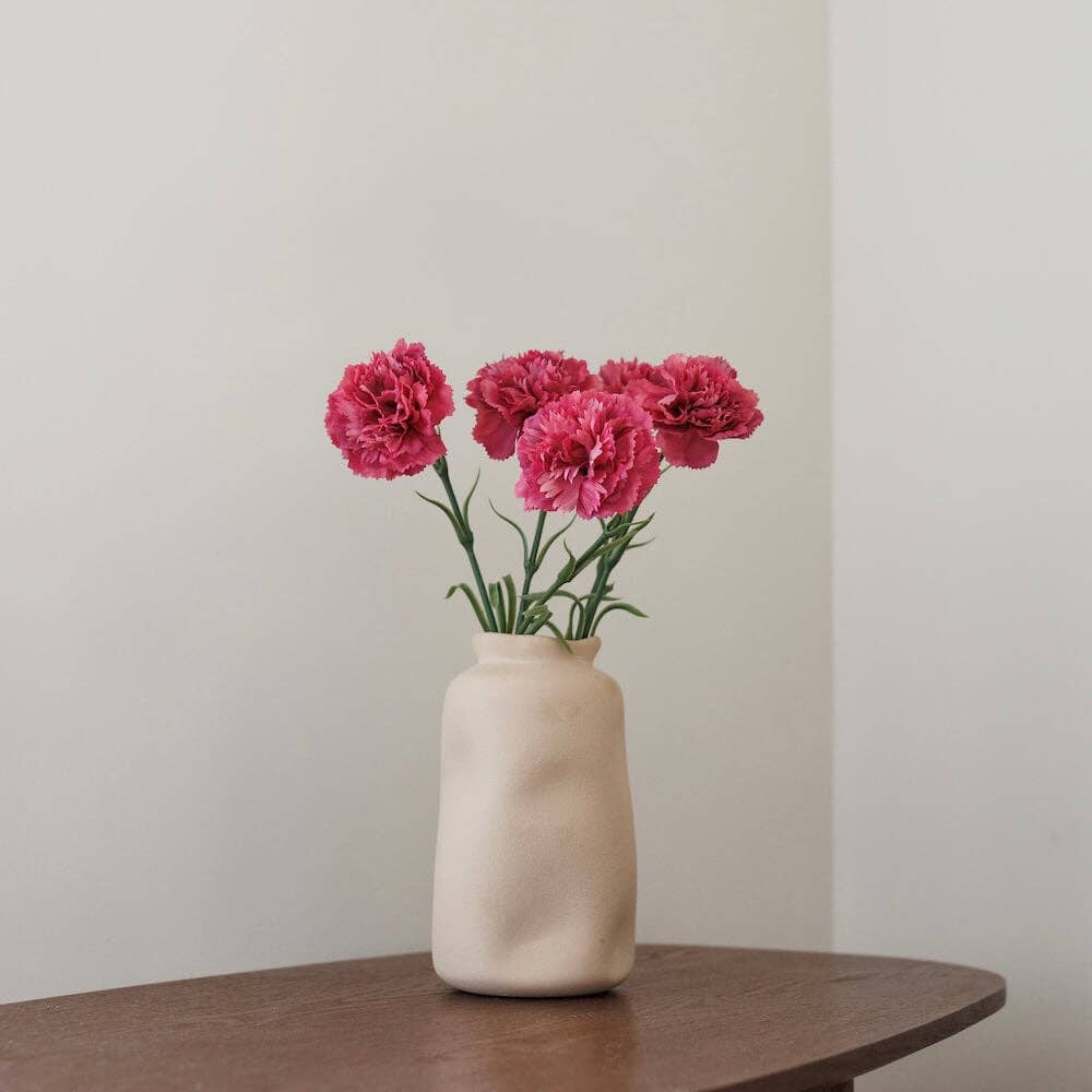 Flowrette - Wholesale Artificial Flowers - Dark Pink Artificial Carnation - High-End - Real Touch - Mother's Day