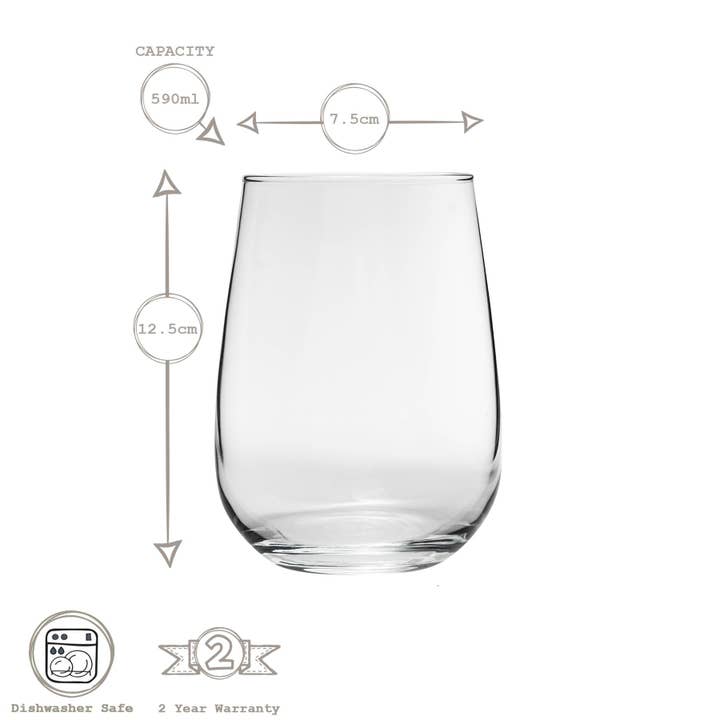 Rinkit Ltd – wholesale Wine glass – 590ml Gaia Extra Large Stemless Wine Glass - By LAV4