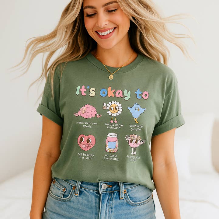 It's Okay To T-Shirt, Mental Health, Positive Shirt for wholesale by Scently Moments