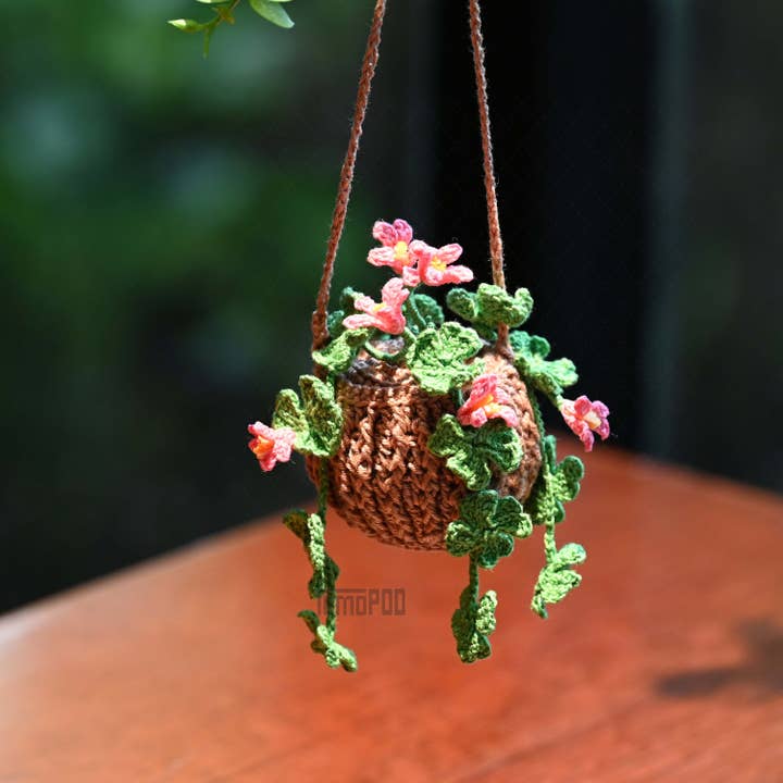 TOMOPOD LLC - Wholesale Car Decorative Charm - Women's - Crochet Succulent Car Plant Hanging, Women Houseplant Decor1