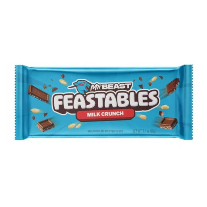 Mr. Beast Feastables King Size Milk Crunch Bar 2.1oz - 24ct for wholesale by I Got Your Candy