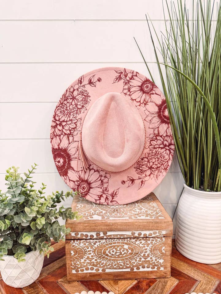 Chapéu Floral Gravado por atacado de Willie & Dolly Designs