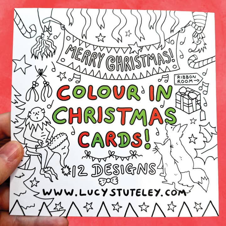 Colour In Christmas Cards for wholesale by Lucy Stuteley