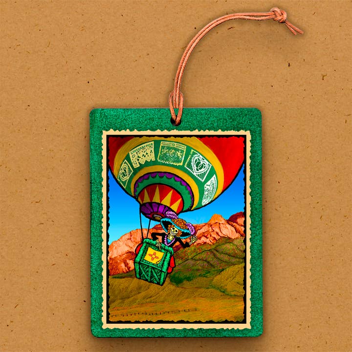 Handmade Wooden Orn - Day of the Dead - Catarina Balloon for wholesale by The Kaleidoscope Designs