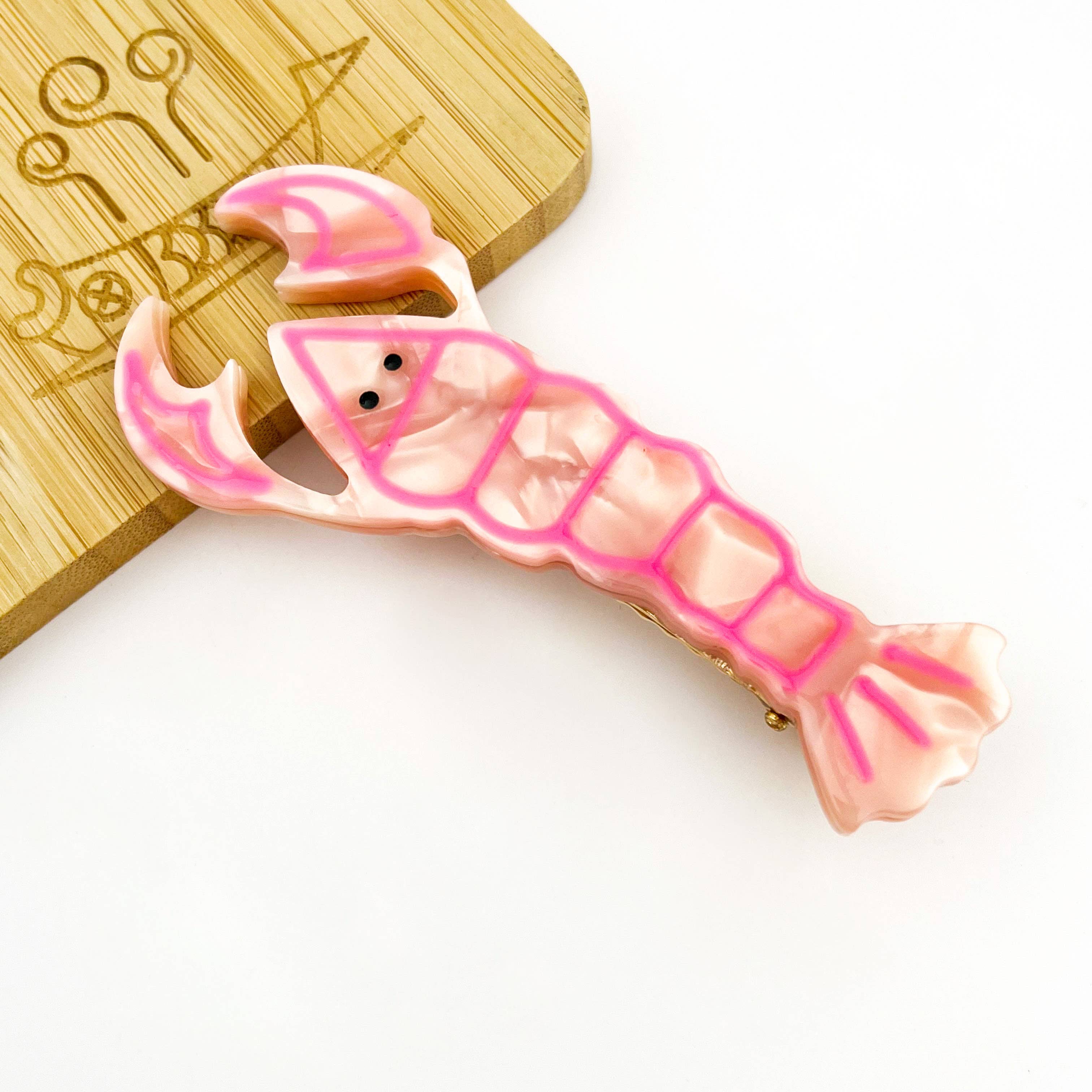 TheDivaSoap - Wholesale Hair Clip - Women's - Chunky Acetate Crawfish Hair Clip, Lobster Side Clip3