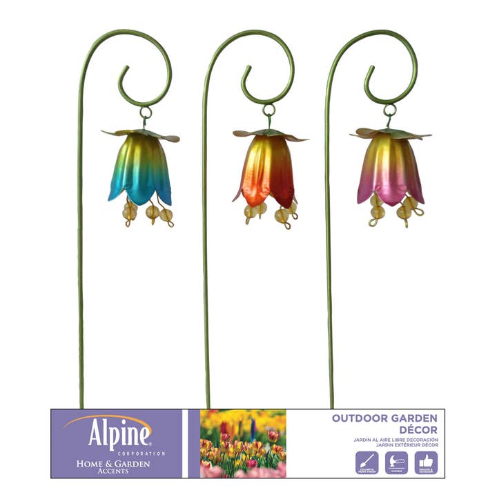 Alpine Corporation - Wholesale Garden/Lawn Stake - Alpine Corporation Small Flower with Shepherd Hook Pot Stick