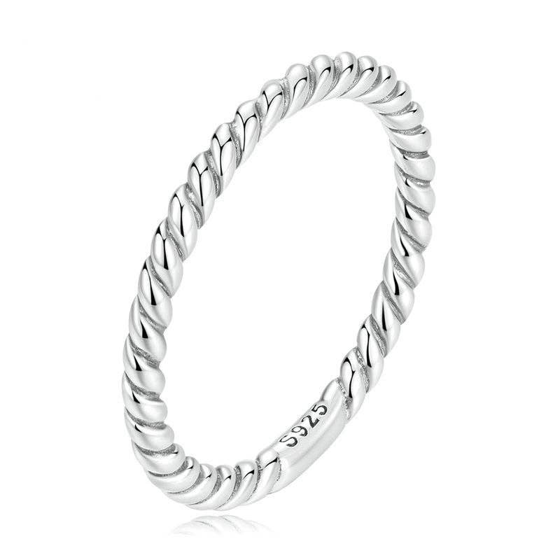 Perimade & Co. LLC - Wholesale Band/Stacked Ring - Minimalist Twist Band Stacking Ring in 925 Sterling Silver4