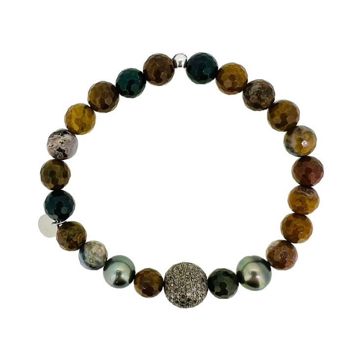 Jaspis Diamond MEN - Pulsera de hombre de jaspe con bola de diamante para venta al por mayor de 15DEGREESLONDON