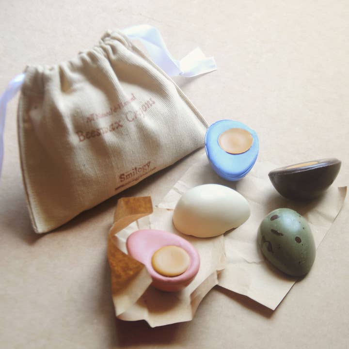 Golden Yolk Beeswax Crayon Eggs | 5 Toddler Crayon Eggs for wholesale by Smilogy Kids Ltd