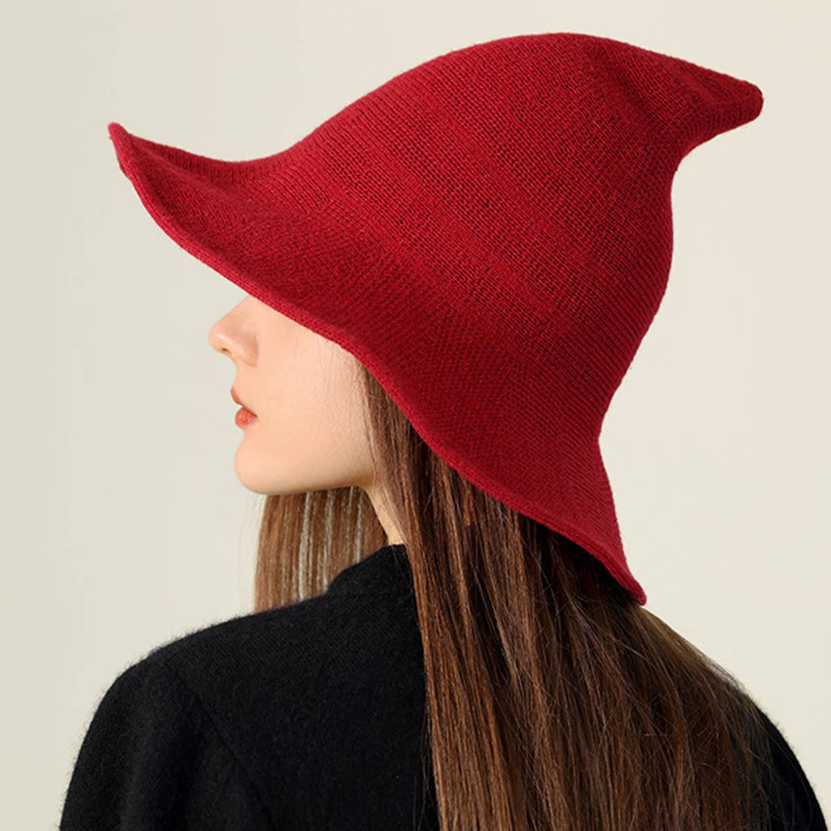 ACCITY - Wholesale Cloche Hat - Women's - Halloween Pointed Witch Hat, Knit & Foldable_CWAH061712