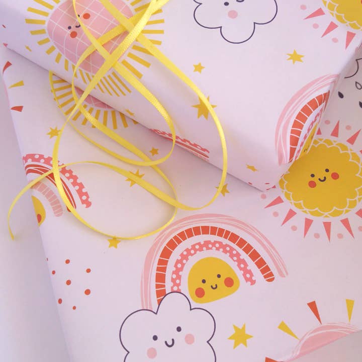 Michele Payne - Wholesale Flat Wrap - Sunshine + Rainbows Wrapping Paper1