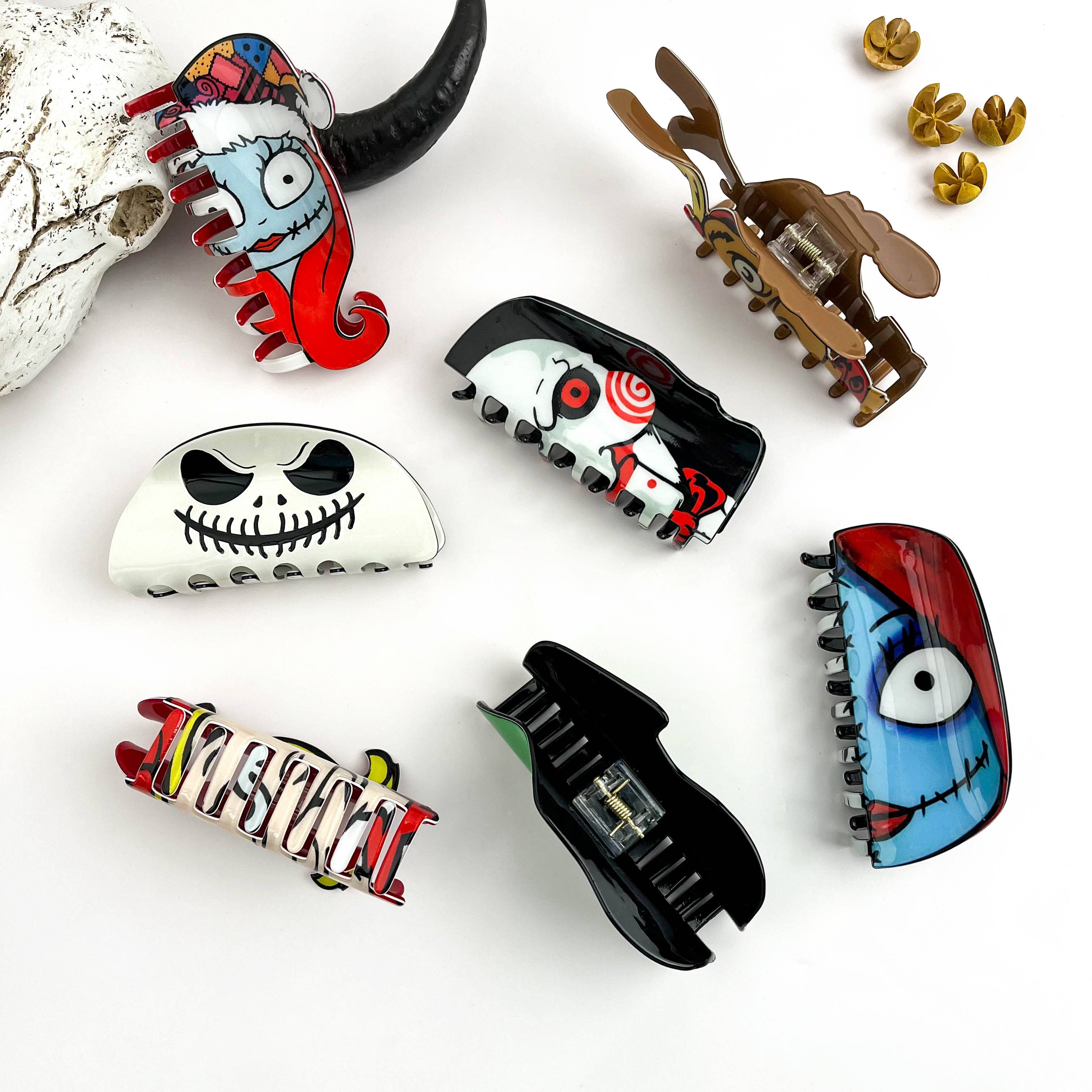 mildstyles – wholesale Hårklämma - Dam – Halloween-klämma med spök- och monstertryck – läskigt rolig9