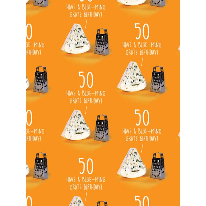 brainbox candy – Großhandel Geschenkpapier in Bögen – Lustiges 50. Geschenkpapier — Käse, gefaltet** Packung mit 2 Blatt