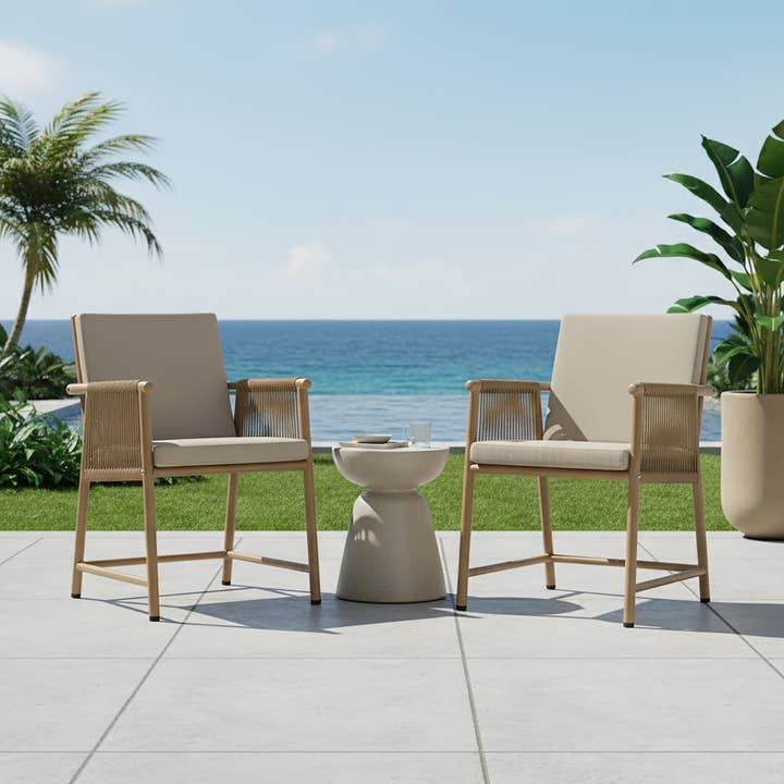 Set of 2 Bianca Brown Outdoor Dining Chair for wholesale by Glamour Home