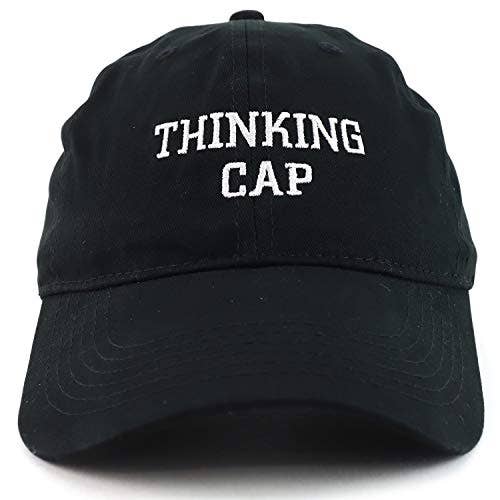 Trendy Apparel Shop - Wholesale Baseball Cap - Unisex - Thinking Cap Embroidered Brushed Cotton Dad Hat Cap