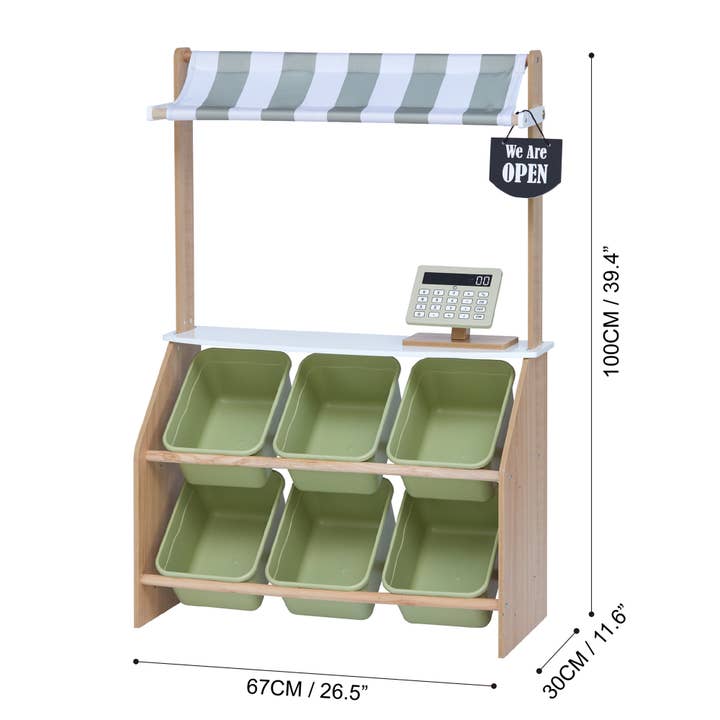 Little Helper Market Play Stand Play Kitchen - Olive Green for wholesale on Faire