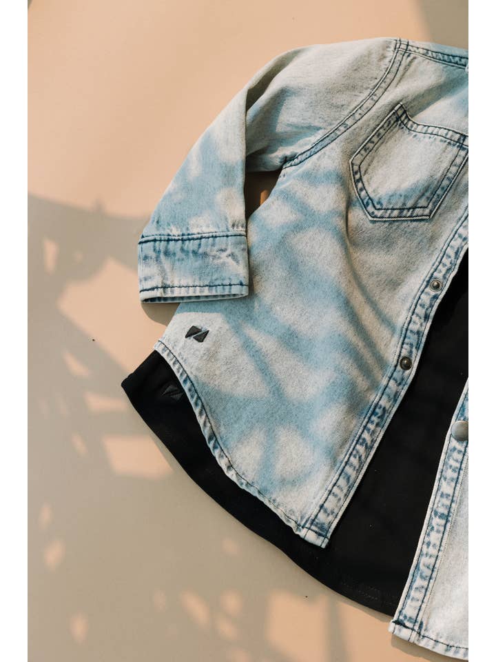 Blaze Kids Wear – Casaco camiseiro – Criança por atacado – Jaqueta camisa Heritage em denim para crianças4