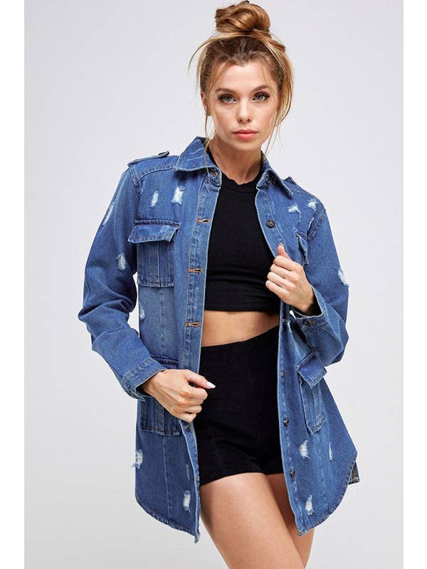 patrol jeans - Wholesale Denim Jacket - Women's - Ladies Denim Jacket - 3/4 Quarter 4 Packets