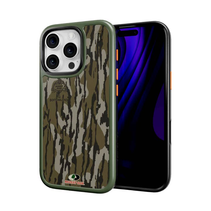 Shock-Absorbent MagSafe® Case for Apple iPhone 16 Pro | Mossy Oak Bottomland Camo for wholesale by cellhelmet