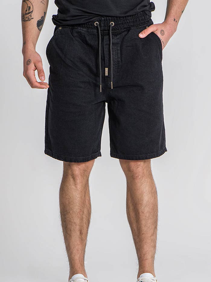 Schwarze Shorts mit elastischem Bund für den Großhandel von Gianni Kavanagh