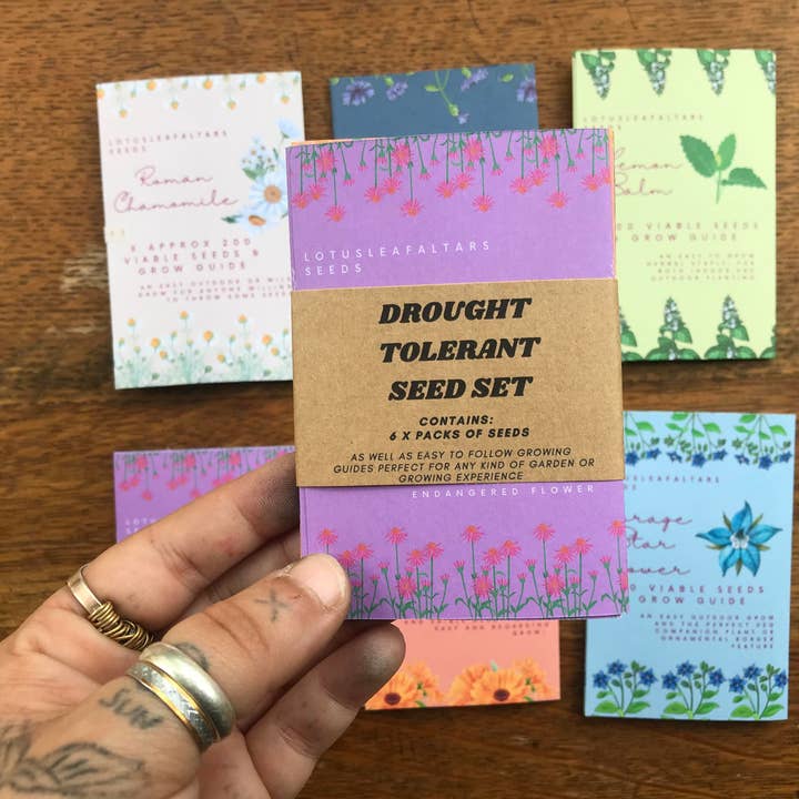 Drought Tolerant Garden Seed Set-With colourful grow guides! for wholesale by lotusleafaltars