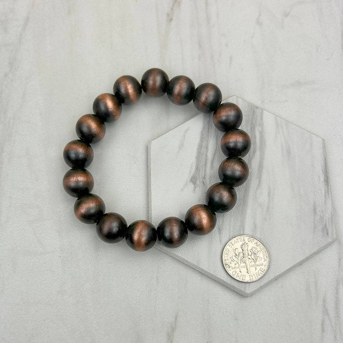 Western Elite Jewelry - Wholesale Beaded Bracelet - BR250120-22               12 mm stretch silver Navajo pearl beads Bracelet1