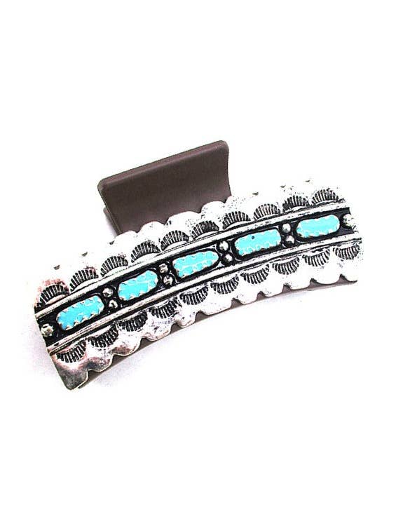 PINCE À CHEVEUX EN FONTE TURQUOISE DE STYLE OCCIDENTAL pour la vente par Snowing West