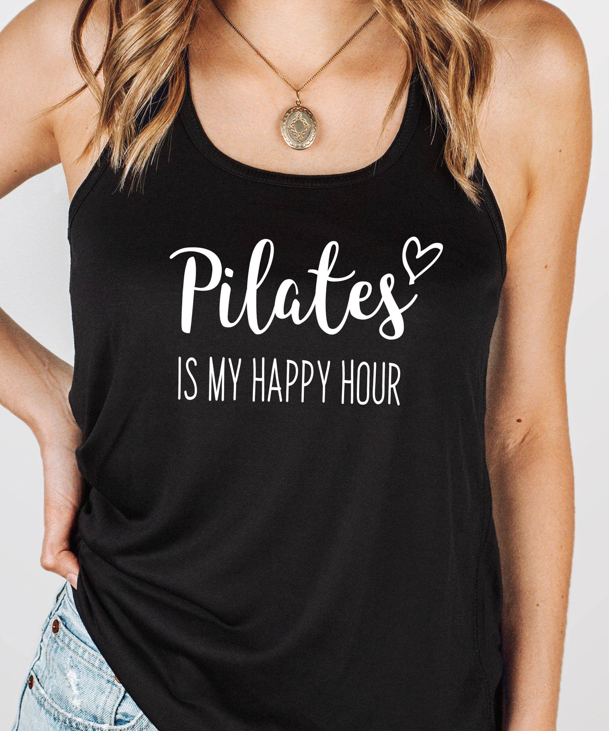 Midday USA - Wholesale T-Shirt (Graphic) - Women's - Pilates Is My Happy Hour Tank Top