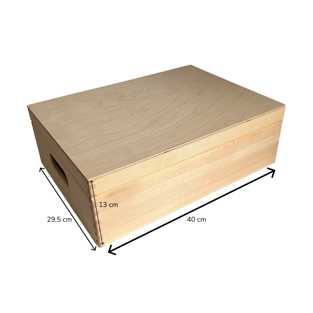 Kinderkoffertjes.nl – Großhandel Dekoschachteln – Große Aufbewahrungsbox aus Buchenholz mit einer Lage1