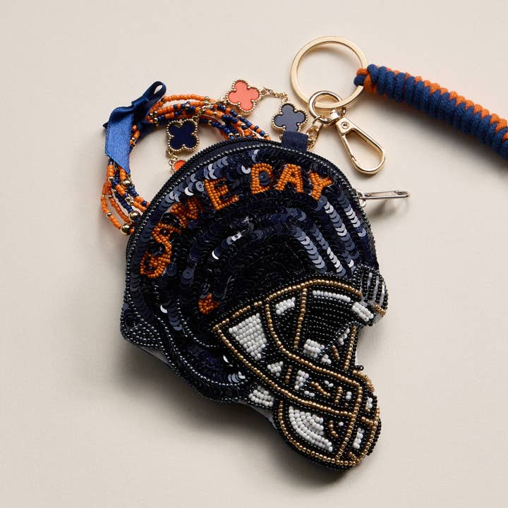 Frem - Wholesale Keychain - Women's - Game Day Beaded Helmet Keychain Pouch – Team Colors36