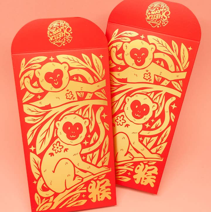 Sheila Wong - Wholesale Envelopes - Year of the Monkey - Deluxe Red Envelope