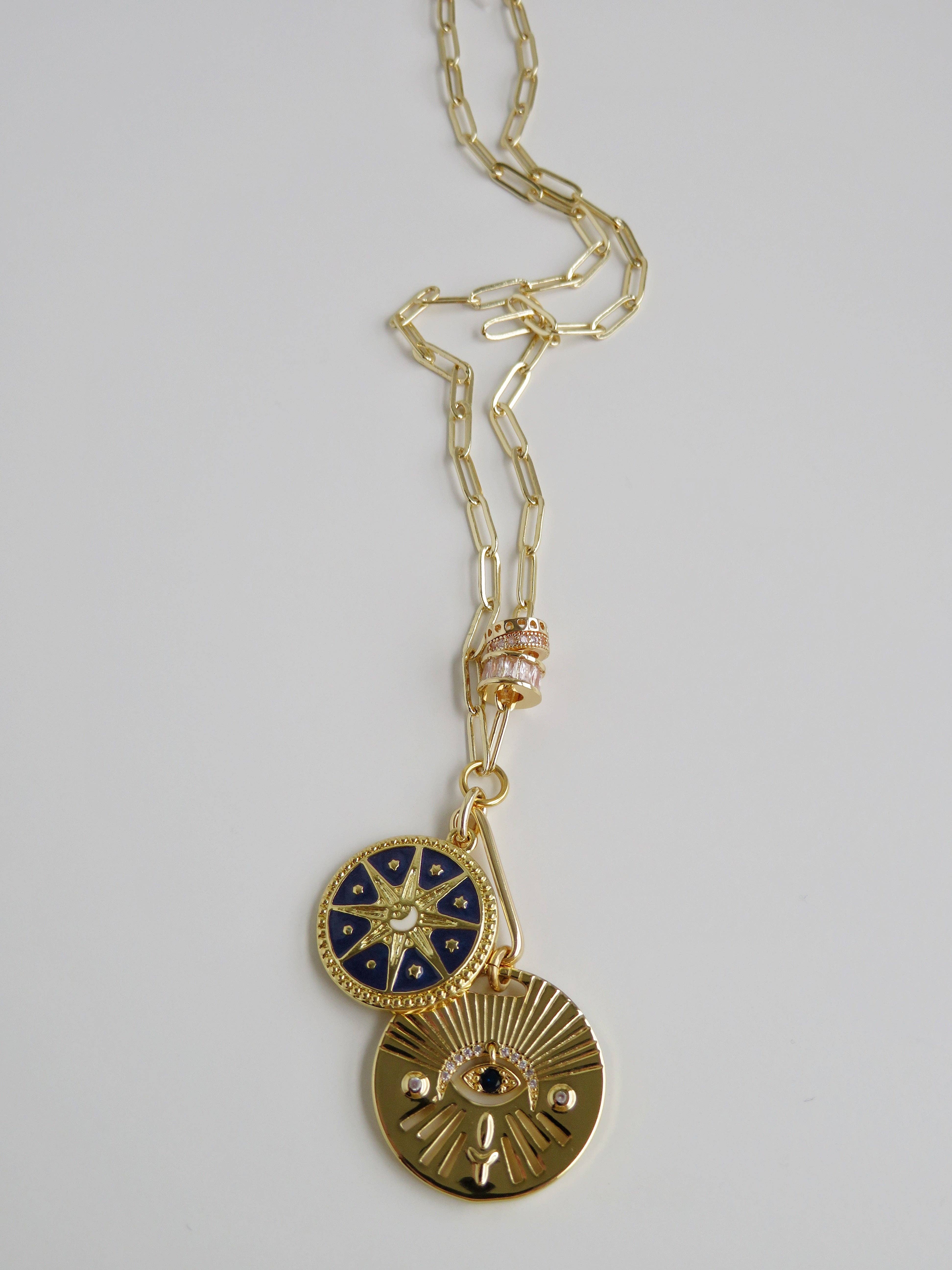 Boutique Suarez Co. - Wholesale Pendant/Charm Necklace - Vada Celestial Evil Eye Necklace