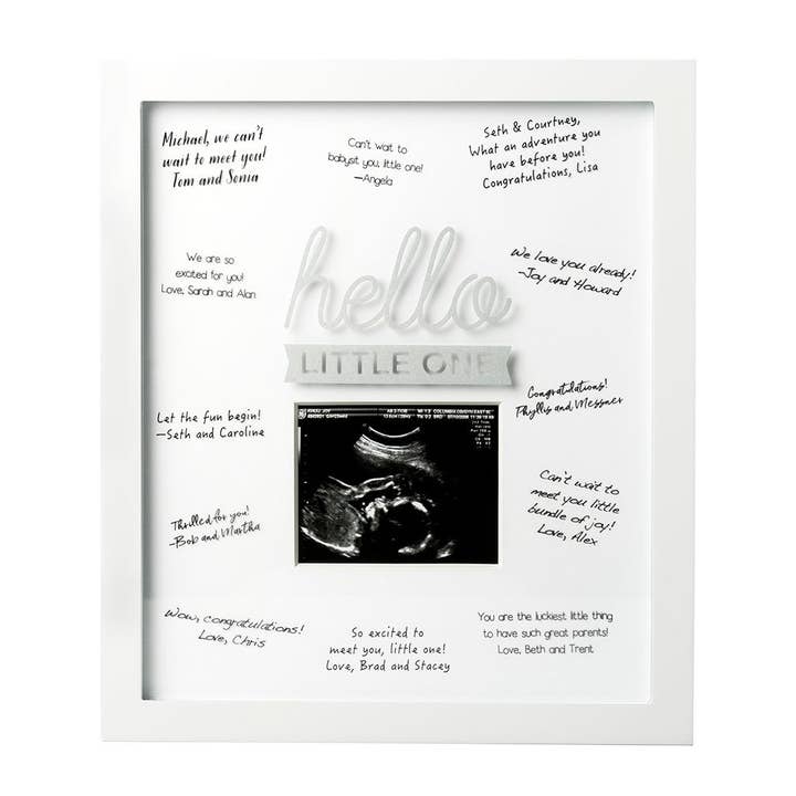 Pearhead - Wholesale Picture Frame - Kids & Baby - Hello Little One Sonogram Guest Book Signature Frame, White
