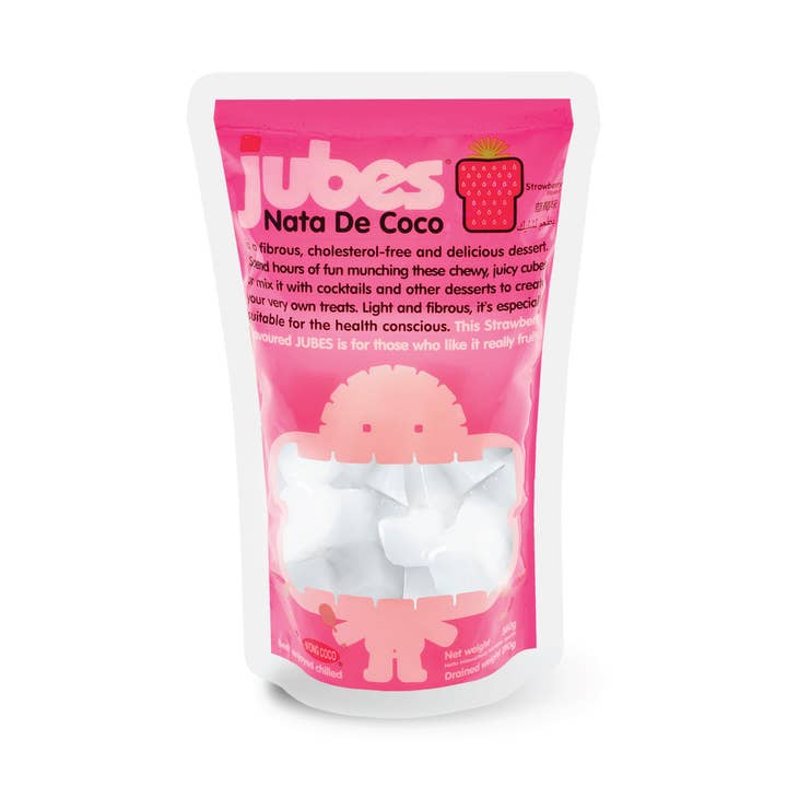 Grandpa Joe's Candy Shop - Wholesale Gummy - Jubes - Nata De Coco, Strawberry Flavor,12.7oz, 24ct Pouches0