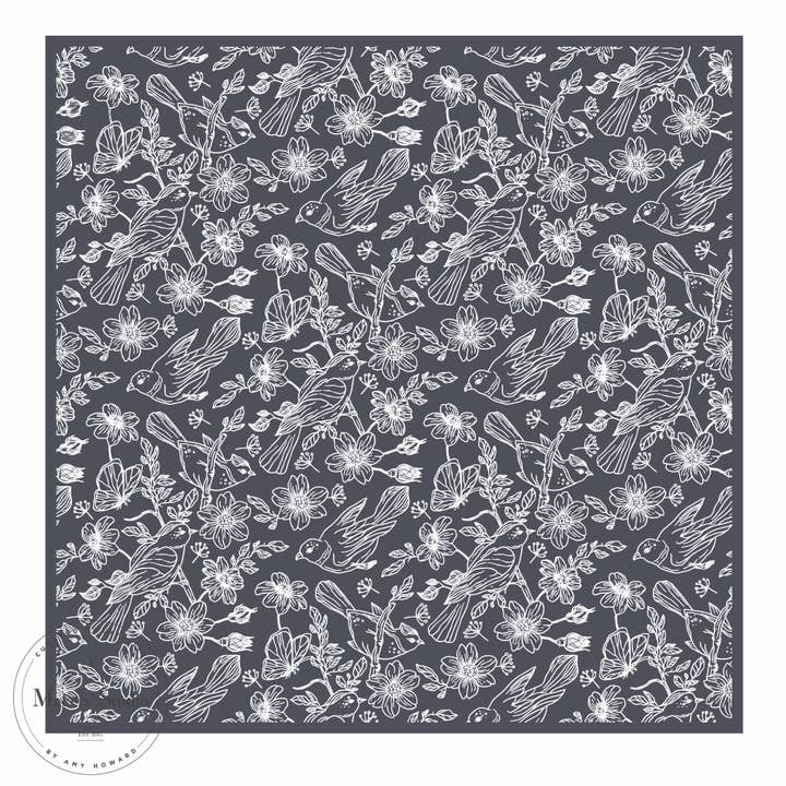 Stencil a rete con uccelli e ranuncoli 12x12 per la vendita all'ingrosso da parte di A Makers' Studio