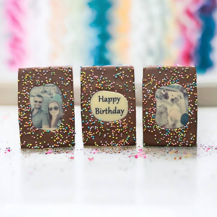 Personalised Text or Photo Mini Belgian Chocolate Bars for wholesale by COCOA & PAPER