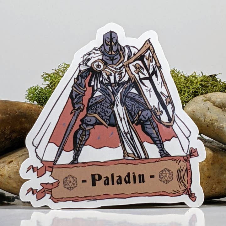 Paladin Class Tabletop RPG Sticker - 2.5" for wholesale by Mimic Gaming Co