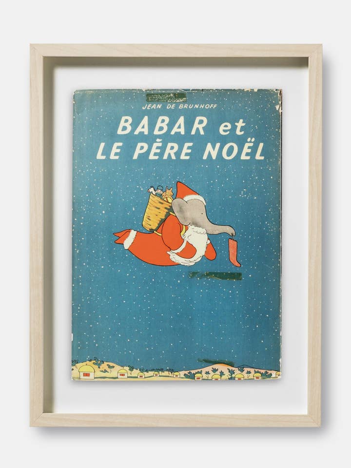 Babar et Le Pere Noel by Jean De Brunnoff Book Cover Print for wholesale by The Curious Desk